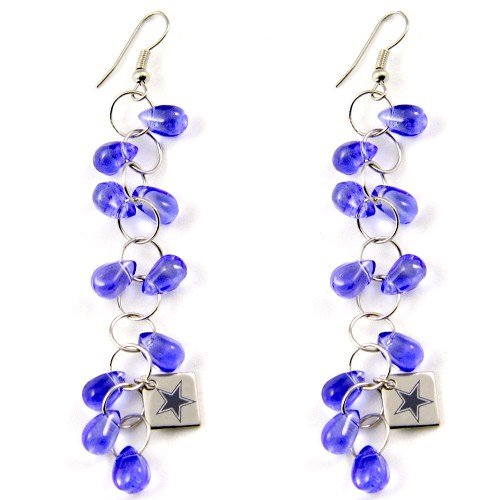 NFL Touch by Alyssa Milano Dallas Cowboys Blue Beaded Drop Earrings - at Amazon.com
