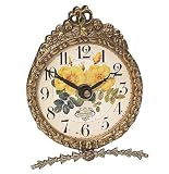 Timeworks Classics Mini Table Clock, Yellow Rose Empress, 4-Inches x 3.5-Inches