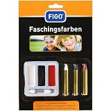 1 Set Faschingsfarben weiss, schwarz, rot, Konturenstifte & Füllfarben Faschings-, Schminke, Zubehör, 1092