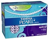 Discounts Tampax Pearl Tampons with Plastic Applicator, Unscented, Ultra, 36 ea