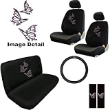 11PC Purple Butterfly Auto Accessories Interior Combo Kit Gift Set