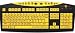 Large Print Computer Keyboard with USB Plug and Chord Oversized Black Letters on Yellow Background f