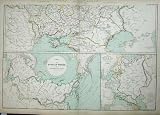 1872 BLACKIE GEOGRAPHY MAPS RUSSIA BLACK SEA ARCTIC