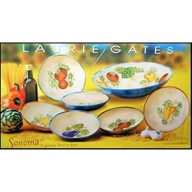 Laurie Gates Sonoma 7pc Salad Pasta Serving Bowl Set by Laurie Gates