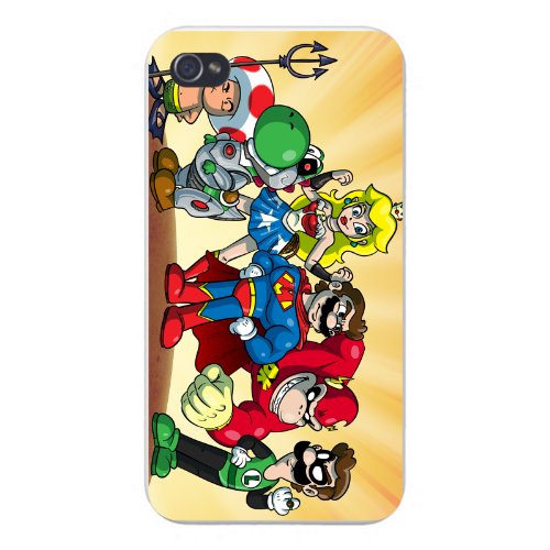 Apple iPhone Custom Case 5 / 5S White Plastic Snap On – “Plumbers League of America Group” Funny Video Game & Super Hero Team Parody