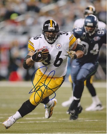 Jerome Bettis Autographed Pittsburgh Steelers 8x10 Super Bowl XL Photo