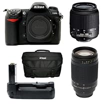 Nikon D200 10.2MP Digital SLR Camera + Nikon 18-55mm f/3.5-5.6G AF-S DX ED Zoom Lens + Nikon 70-300mm f/4-5.6G AF Nikkor Lens + Nikon MB-D200 Battery Grip + Nikon SLR Gadget Bag (Camera & Lenses Refurbished by Nikon U.S.A.)