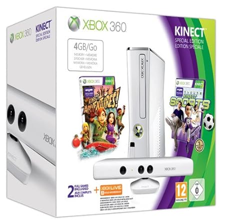 Xbox 360 - Console 4 GB + Kinect Sports, Bianca [Bundle]