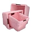 Axis/Imex Set of 3 Nesting Twine Baskets - Pink Oxford
