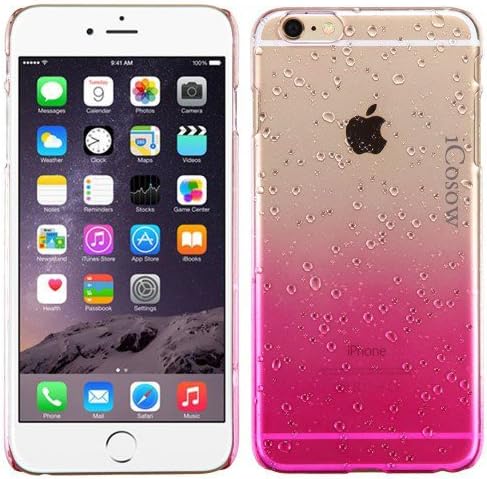 case for iphone 6 6s ,iCosow™ 4.7" iPhone 6 Protective Cases - Clear 3D Waterdrop Raindrop Back Cover Cases for Apple iPhone 6 4.7"-Pink
