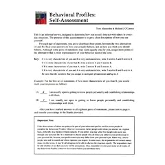 People Smarts: Self-Assessment: Behavioral Profiles (Peoplesmarts)