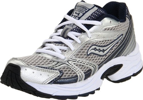 Saucony Cohesion 4 LTT Athletic (Toddler/Little Kid/Big Kid),Silver/Grey/Navy,6 W US Big Kid