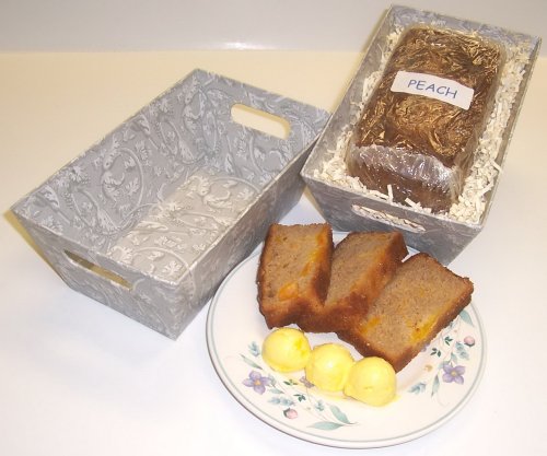 Scott's Cakes Peach Bread in a Grey Victorian Tray by Scott's Cakes
