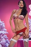 3PC. Candy Cane Bra W/ G String