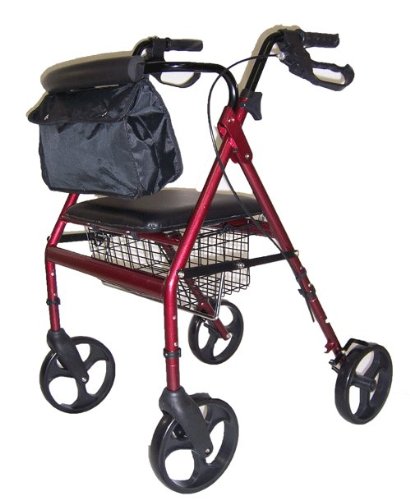 MedMobile Seat Height Adjustable Aluminum Rollator with 8