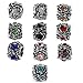 RUBYCA 40Pcs Silver Color Tibetan Charm Beads Crystals Rhinestones fit European Charm Bracelet Mix Color