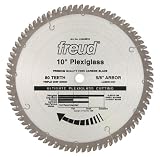 Freud LU94M010 10-Inch 80 Tooth MTCG Plexiglass and Plastic Cutting Saw Blade with 5/8-Inch Arbor