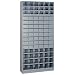 Lyon DD3825 Storage and Display Bin Shelf Unit with 42 Open and 48 Steel Boxes, 36" Width x 12" Depth x 78" Height, Dove Gray