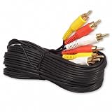 Cable N Wireless 30 Feet Audio Video 3 RCA Male to Male RCA Composite Cable (Red, Yellow, White) for DVD VCR TV (US Seller)