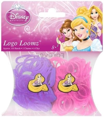 Hit Entertainment Licensed Logo Loomz Filler Loom Bands &amp; 2 Charm Pack - Disney, DC Comics &amp; More! (Disney Princesses - Rapunzel)