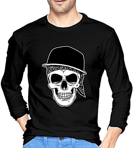 Mans Skul Cap La Coka Nostra Hip-hop 100 Cotton T-shirts Long Sleeve