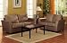 2 pc microfiber fabric upholstered Sofa and Love seat set with flaired arms
