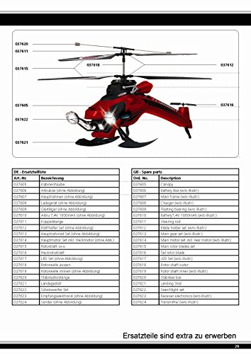 Imagen 7 de Jamara Flyrobot Heli - juguetes de control remoto (Polímero de litio, 1000 mAh, 44,5 cm, 41 cm, 25,5 cm)