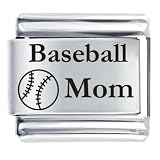 Baseball Mom Sports Italian Charms Bracelet Link