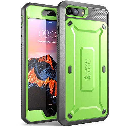 iPhone 7 Plus Case, SUPCASE Full-body Rugged Holster Case with Built-in Screen Protector for Apple iPhone 7 Plus (2016 Release), Unicorn Beetle PRO Series - Retail Package (Green/Gray)