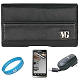 Black Portola Executive Leather Holster Carrying Case with Fixed Belt-Clip  ....