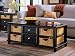 American Drew Camden Black Coffee Table with Wicker Baskets