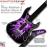 PS2 Guitar Hero II ( 2 ) Kramer Guitar Lightning Purple WraptorSkinz TM Faceplate Skin by TuneTattooz TM