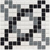 Ambit Floral Monochrome 11 3/4 X 11 3/4 Inch Glass Mosaic Wall Tile (20 Pcs/19.2 Sq. Ft. Per Case, $1 Standard Shipping)