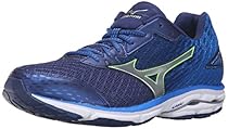 Mizuno Men's Wave Rider 19 Running Shoe, Twilight Blue/Green Gecko/Silver, 7 D US
