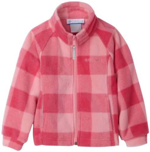Columbia Girls 2-6x Toddler Benton Springs Printed Fleece Jacket, Raspberry Sorbet Plaid, 4T