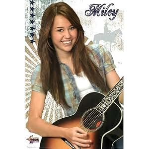 Amazon.com: (22x34) Hannah Montana Miley Cyrus, Guitar TV Poster Print ...
