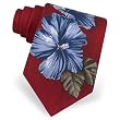 Tropical Flowers Tie by Wild Ties - Burgundy Silk