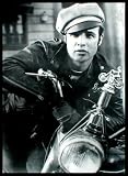 Marlon Brando (The Wild One) Black Wood-Mounted Movie Poster Print - 24 X 36