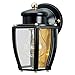 Westinghouse 6696100 One-Light Exterior Wall Lantern, Matte Black Finish on Steel with Clear Curved Glass Panels