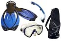 Scuba Dive Mask Fin Snorkel Snorkeling Backpack Set Package
