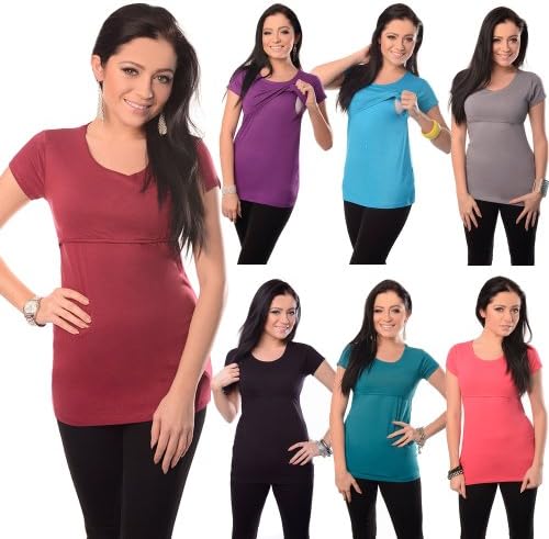 Purpless Maternity Nursing Short Sleeved Top 7020 Variety of Colours