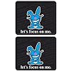 Happy Bunny "Let's Focus On Me" Rear Seat Utility Rubber Car Truck SUV Floor Mats - Pair