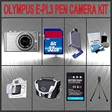Olympus PEN E-PL3 Digital Camera (Silver) W/14-42mm Lens + Huge Accessories ....