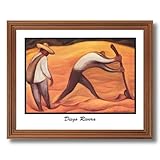 IMAGE OF Framed Oak Diego Rivera Peasant Working Wall Decor Contemporary Picture Art Print