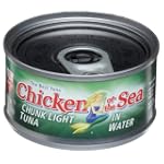 SAVE $12.4 - Chicken of the Sea Tuna Chunk Light Water, 3 Ounce Tins (Pack of 24) $23.36