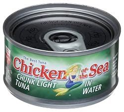 Chicken of the Sea Tuna Chunk Light Water, 3-Ounce Tins (Pack of 24)