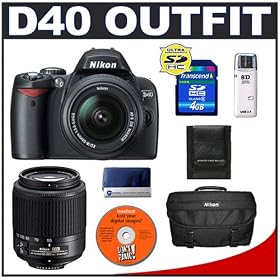 Nikon D40 6.1MP Digital SLR Camera and accessories