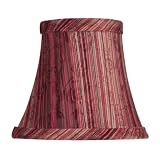 Silk Bell Shaped Chandelier Clip On Lamp Shades - Burgundy Striped - B1544
