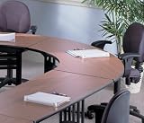 34 Inch Adjustable Crescent Table in Pearwood - Mayline Office Furniture - TT60CACRPBLK