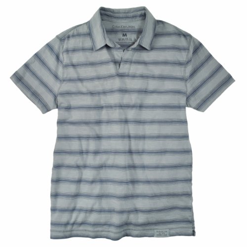 Calvin Klein Jeans Men's Striped Slub Cotton Polo